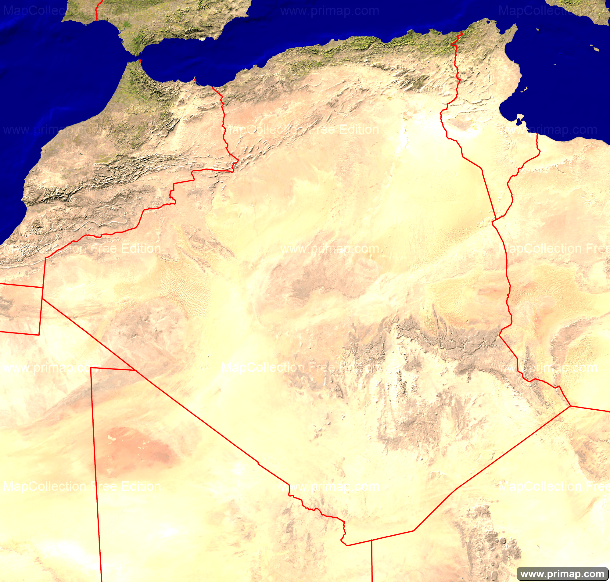 Carte D Algerie Satellite primap National maps